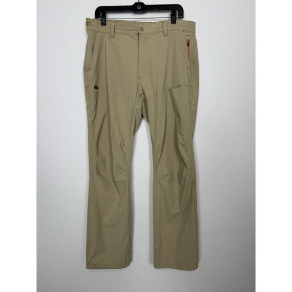 Howler Bros Brothers Shoalwater Tech Pants Mens 34x32 Khaki Uniform Fit Stretch - Picture 1 of 13